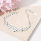 MARQUISE ROUND CZ STONE CLUSTER FLOWER EVENING BRACELET